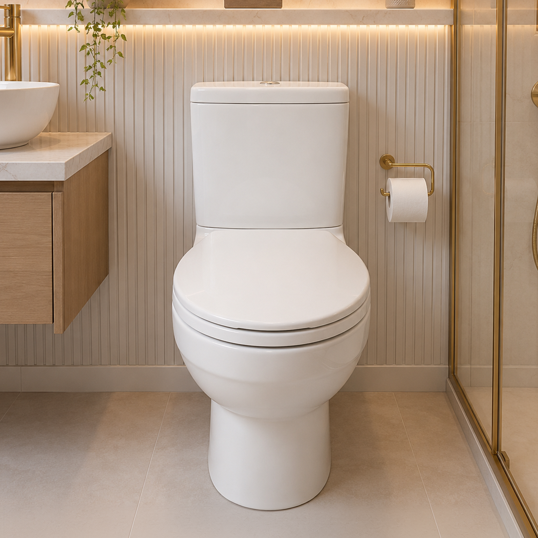 Tampa Soft Close Oval Elegance Acabamento Inox