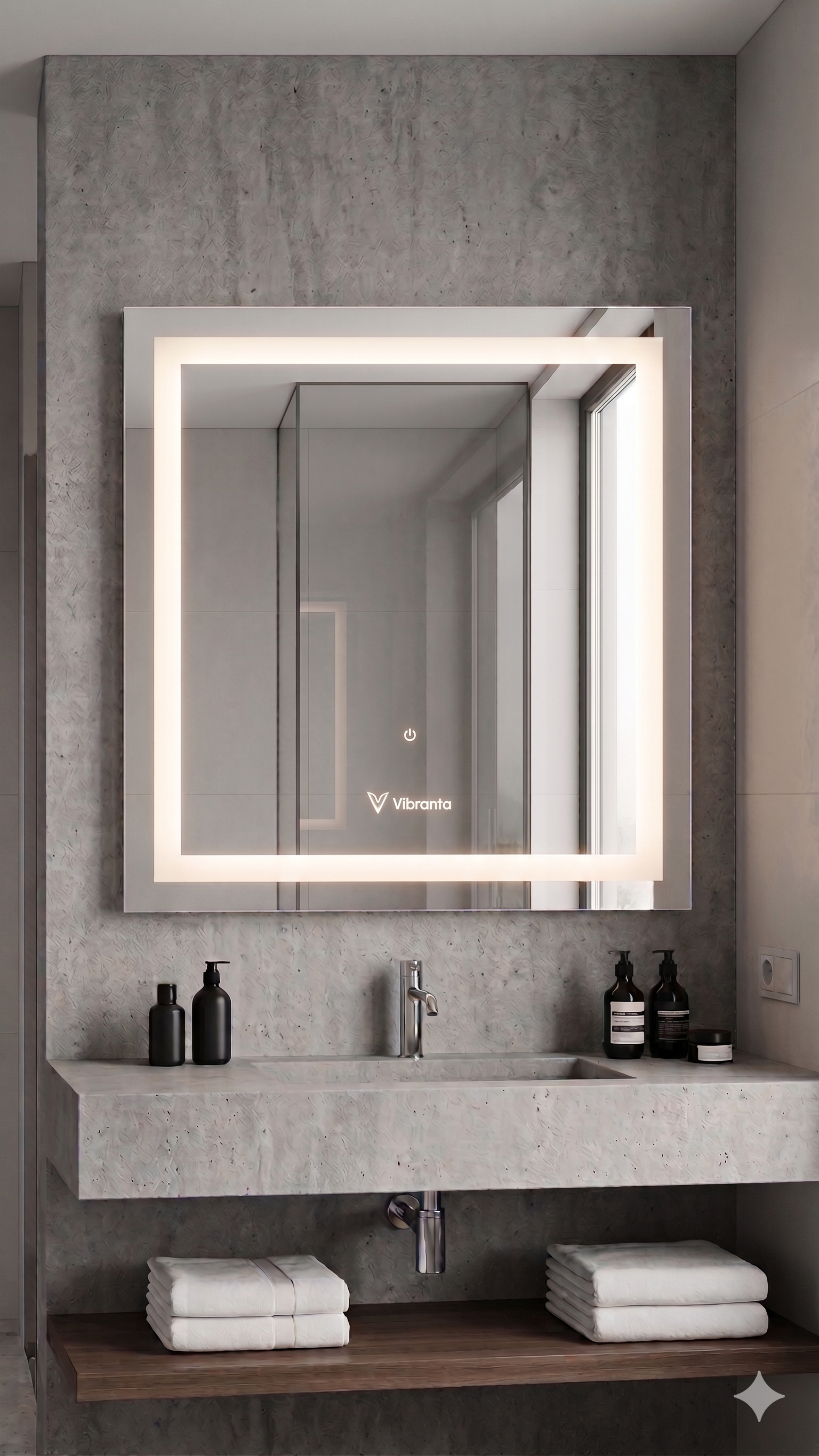 Espelho Inteligente Vibranta 40X40 Led 2 Cores
