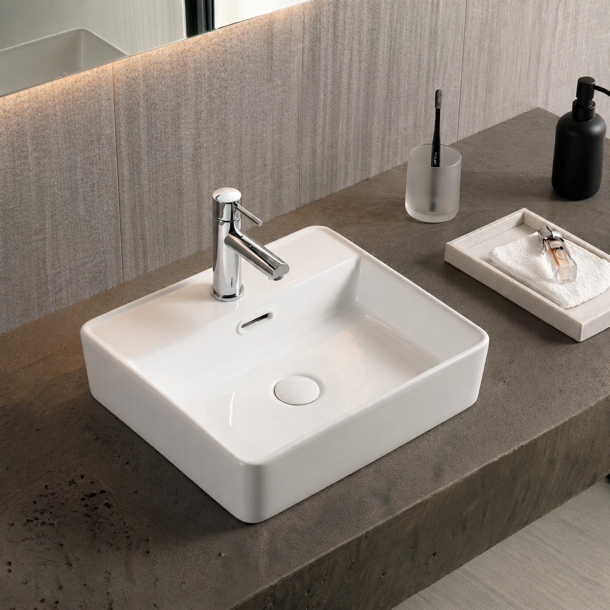 Conjunto Cuba de Apoio VBR4 — Torneira Inox Cromado